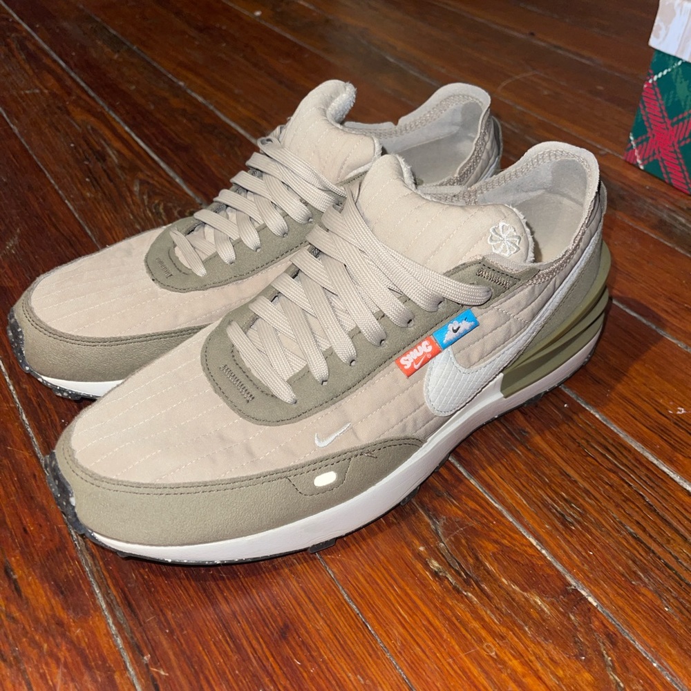 Nike Men's Olive and Cream Sneakers